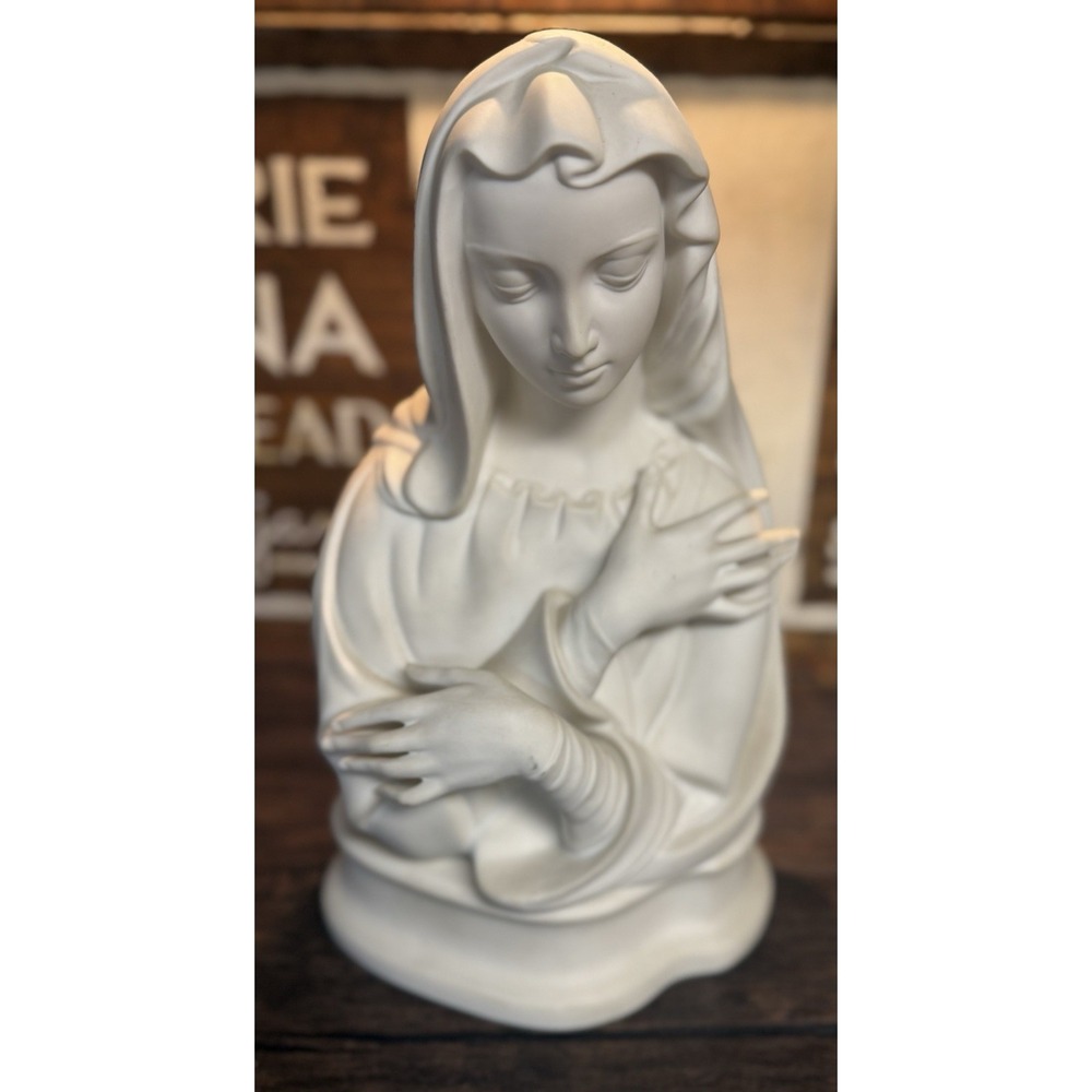 Vintage Boehm USA Bisque Porcelain Madonna Virgin‎ Mary Bust Figurine